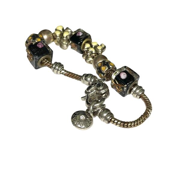 Pandora Moments Snake Murano Beads Charm Bracelet - Picture 3 of 7